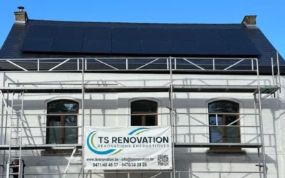 Rénovation d’une toiture avec pose de panneaux solaires à Glabais.