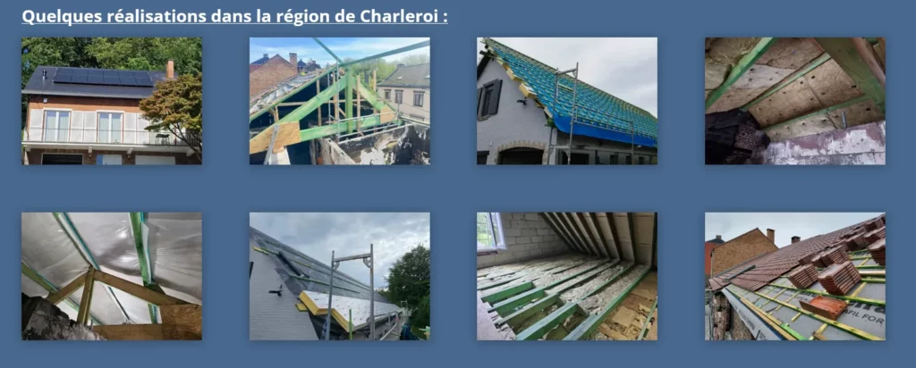 Réalisations de chantiers de toiture par TS Rénovation dans la région de Charleroi